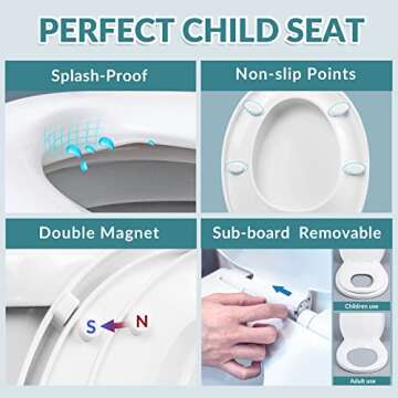 Round Toilet Seat with Toddler Training Seat - Family Friendly