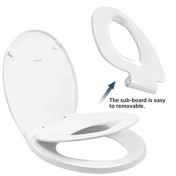 Round Toilet Seat with Toddler Training Seat - Family Friendly