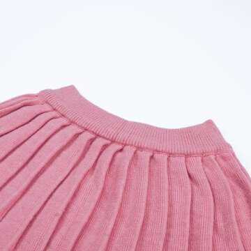 Balatale Baby Toddler Girl's Skirt Sets Long Sleeve Knitted Pullover Sweater Tops + Pleat Mini Skirt Cute Clothes Outfit Set Pink 4-5T