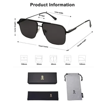 Trendy SOJOS Retro Square Sunglasses for Men and Women