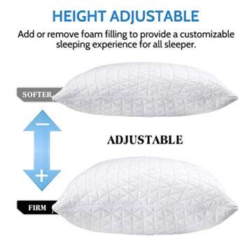 FAIRYLAND Shredded Memory Foam Bed Pillows for Ultimate Sleep Comfort