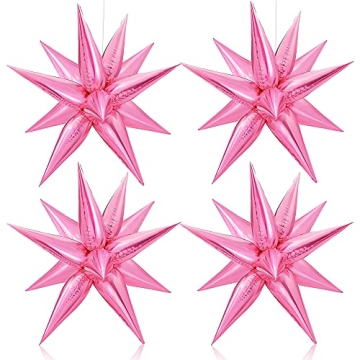 Katchon Big Pink Star Valentines Balloons - 50 Pieces, 26 Inch | Pink Starburst Balloon For Valentin...