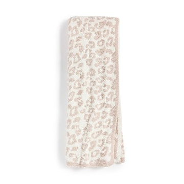 Barefoot Dreams Women's CozyChic Barefoot In The Wild Throw, Cream/Stone, Off White, Print, One Size