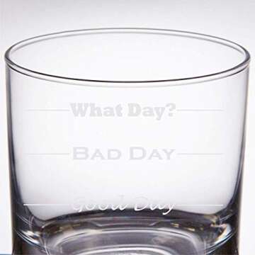 Funny Good Day, Bad Day Rocks Glass - Perfect Gift