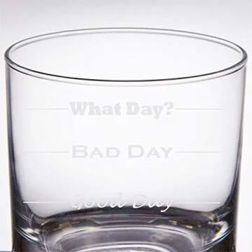 Funny Good Day, Bad Day Rocks Glass - Perfect Gift