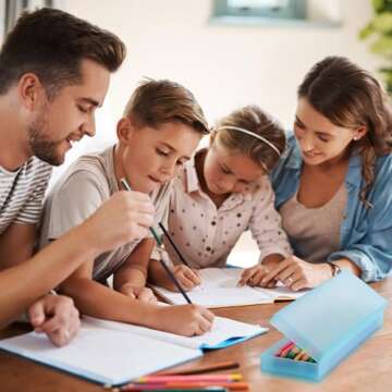 Fainne 24 Pcs Plastic Pencil Case Bulk Pencil Boxes Plastic Stationery Case Frosted Pen Box Pen Holder with Hinged Lid Snap Closure for School Office Supply(7.68 x 2.6 x 1.18 Inch,Blue)