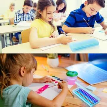 Fainne 24 Pcs Plastic Pencil Case Bulk Pencil Boxes Plastic Stationery Case Frosted Pen Box Pen Holder with Hinged Lid Snap Closure for School Office Supply(7.68 x 2.6 x 1.18 Inch,Blue)