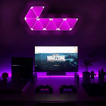 8WASAI Smart Triangle Gaming RGBW LED Wall Lights, Works with Alexa, Light Panels for Gaming Room, P...