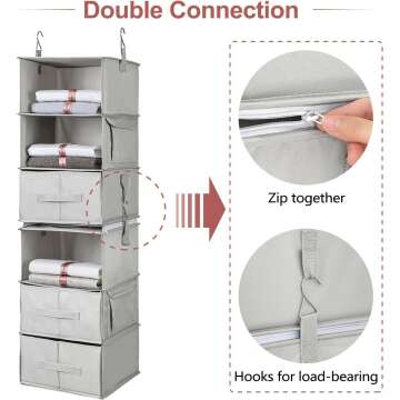 Vailando Hanging Closet Organizer with 6 Shelves