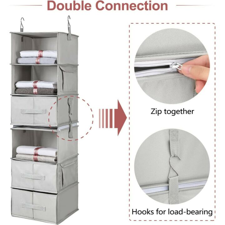 Vailando Hanging Closet Organizer with 6 Shelves