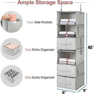 Vailando Hanging Closet Organizer with 6 Shelves