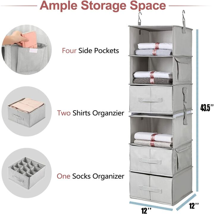 Vailando Hanging Closet Organizer with 6 Shelves