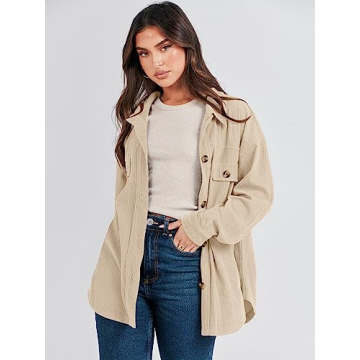 ANRABESS Women’s Corduroy Shacket for Trendy Fall Looks