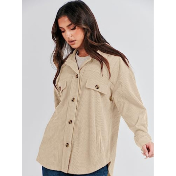 ANRABESS Women’s Corduroy Shacket for Trendy Fall Looks