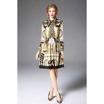 Elegant LAI MENG FIVE CATS Floral Midi Dress for Women
