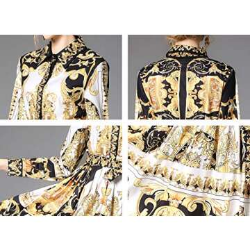 Elegant LAI MENG FIVE CATS Floral Midi Dress for Women