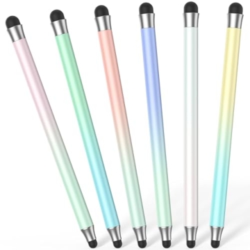 6PCS Universal Stylus Pens for Touch Screens,High Sensitivity Rubber Tips, Compatible with Apple/iPh...