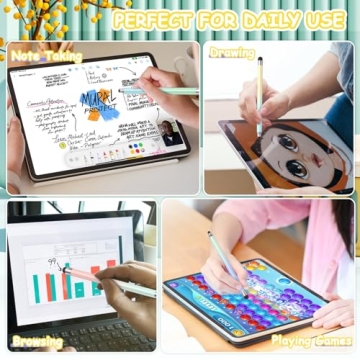 6PCS Universal Stylus Pens for Touch Screens,High Sensitivity Rubber Tips, Compatible with Apple/iPhone/iPad/iOS/Android/Samsung Tablets and All Capacitive Touch Screens (Gorgeous)