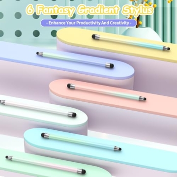 6PCS Universal Stylus Pens for Touch Screens,High Sensitivity Rubber Tips, Compatible with Apple/iPhone/iPad/iOS/Android/Samsung Tablets and All Capacitive Touch Screens (Gorgeous)