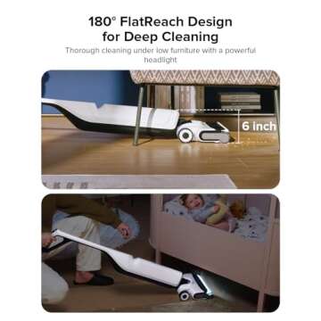 roborock Flexi Pro Wet Dry Vacuum Cleaner, Cordless Vacuum Mop with Hot Water Self-Cleaning and Hot Air Drying System, FlatReach, Edge-to-Edge Floor Cleaner with 17000Pa for Tiles and Hard Floors