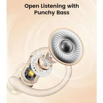 TAGRY Open Ear Headphones 40HRS Playtime Wireless Earbuds