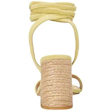 STEVEN by Steve Madden Women's YASI Heeled Sandal, Yellow Suede, 9.5 M US