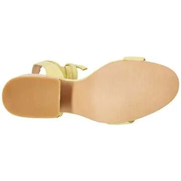 STEVEN by Steve Madden Women's YASI Heeled Sandal, Yellow Suede, 9.5 M US