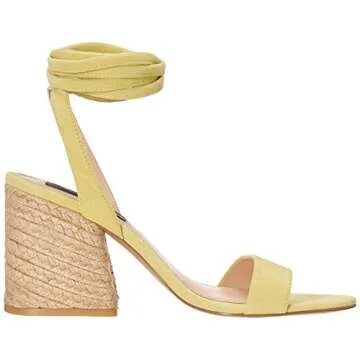 STEVEN by Steve Madden Women's YASI Heeled Sandal, Yellow Suede, 9.5 M US