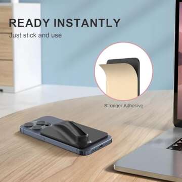 DOB SECHS Silicone Lip Holder for Cell Phone Lipstick Lip Glaze Phone Case Back Stick On Holder for iPhone and Android Phones, Black