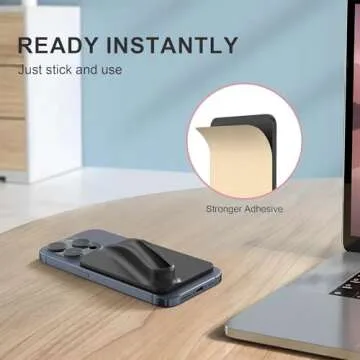 DOB SECHS Silicone Lip Holder for Cell Phone Lipstick Lip Glaze Phone Case Back Stick On Holder for iPhone and Android Phones, Black