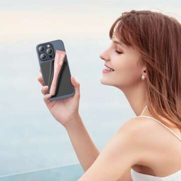 DOB SECHS Silicone Lip Holder for Cell Phone Lipstick Lip Glaze Phone Case Back Stick On Holder for iPhone and Android Phones, Black