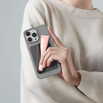 DOB SECHS Silicone Lip Holder for Cell Phone Lipstick Lip Glaze Phone Case Back Stick On Holder for iPhone and Android Phones, Black