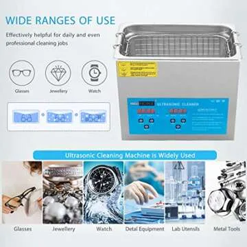 VIVOHOME Professional 6L Portable Touch Controllable Electric Ultrasonic Cleaner Machine with Digital Timer and Heater for Parts Jewelry Watch Coin Glass Circuit Board