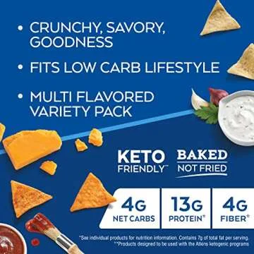 Atkins Protein Chips Variety Pack, 4g Net Carbs, Keto Friendly