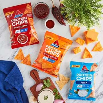 Atkins Protein Chips Variety Pack, 4g Net Carbs, Keto Friendly