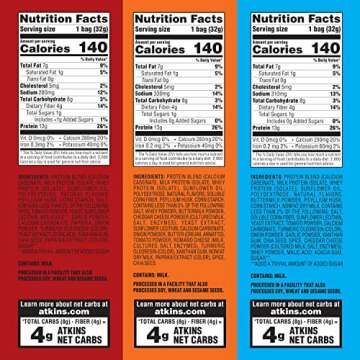 Atkins Protein Chips Variety Pack, 4g Net Carbs, Keto Friendly