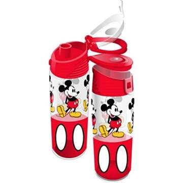 Run Around Mickey Red Water Bottle, 9 Inch, Plastic