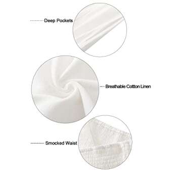 Vansha High Waisted Cotton Linen Palazzo Pants for Women