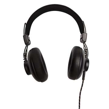 House of Marley Positive Vibration 2: Over-Ear Wired Headphones with Microphone, Plush Ear Cushions, and Sustainable Materials (Black)