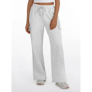 Stylish Women's High Waisted Cargo Sweatpants - Grey