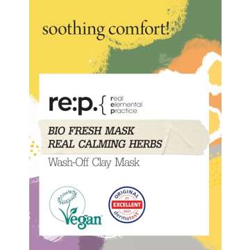 RE:P BIO FRESH MASK with REAL calming HERBS 4.58 Fl Oz (130g) - 100% Vegan, Cruelty-free - Natural c...