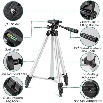 Eocean 50 inch Video Tripod with Wireless Remote for Phones