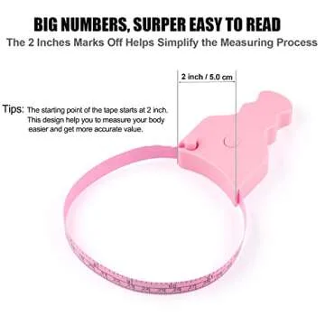 GXJ Tape Body Measure Tape - Arms Chest Thigh or Waist Measuring Tape for Personal Trainer or Home Fitness Goals 152cm/60inch (Pink)