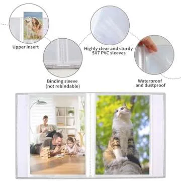 vivinin 2 Pack Photo Album 5x7, Linen Cover Photo Album, Small Photo Album Book for 36 Pockets Hold 72 Pictures, Picture Book for Photos Family Anniversaries Baby Vacations (Gray)