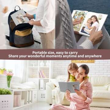 vivinin 2 Pack Photo Album 5x7, Linen Cover Photo Album, Small Photo Album Book for 36 Pockets Hold 72 Pictures, Picture Book for Photos Family Anniversaries Baby Vacations (Gray)