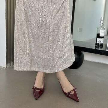 MAVMAX Burgundy Slingback Heels for Women Bow Pointed Close Toe Stilettos High Kitten Heels Pumps Dress Party Heeled Sandals