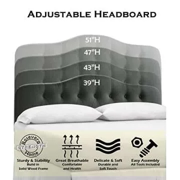 Rosevera Givanna Adjustable Height Headboard with Linen