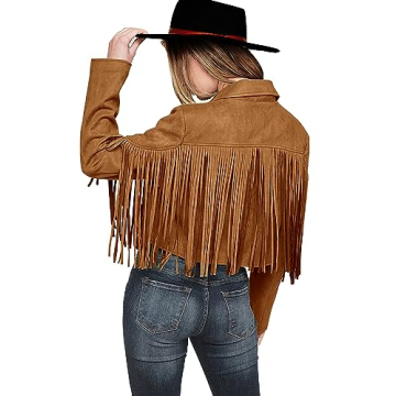PRETTYGARDEN Women's Fringe Faux Suede Leather Jackets 2025 Fashion Tassel Motorcycle Cropped Coats ...