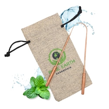 Copper Tongue Scraper for Adults & Kids - Easy to Use, Wider Scraping Coverage for Fresher Breath and Cleaner Mouth - Natural Tongue Cleaner with Travel Case by PURE EARTH essentials (1 Piece/Pack)