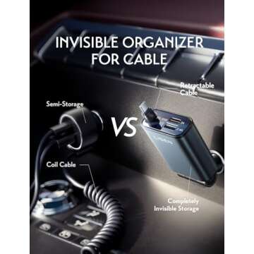 LISEN Retractable Car Charger USB C Fast Charging